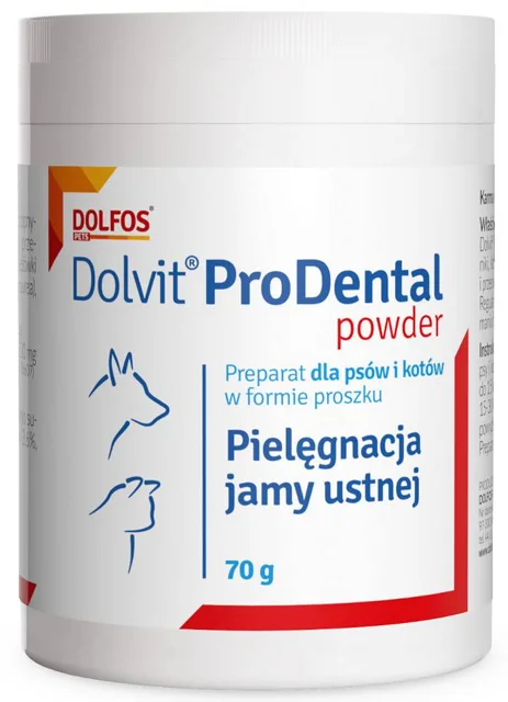 DOLFOS Dolvit ProDental Powder 70g Přípravek pro hygienu ústní dutiny pro psy a kočky