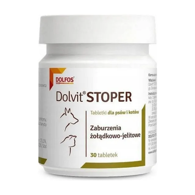 DOLFOS Dolvit STOPER 30 tab.tablety proti průjmu pro psy a kočky
