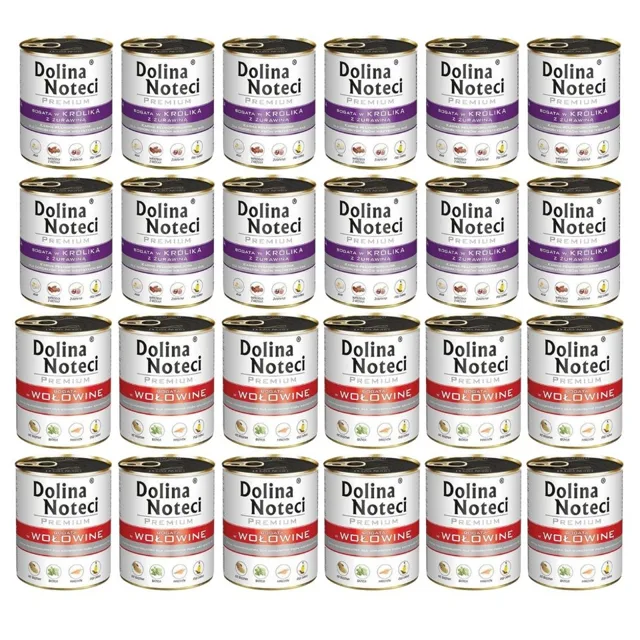 DOLINA NOTECI Mix chutí Premium Bohatá na králíka s brusinkami a hovězím 24x800g
