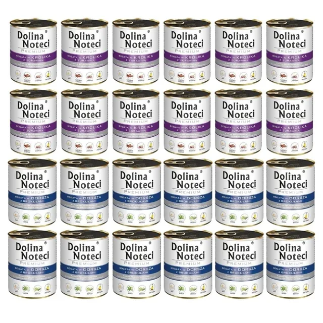 DOLINA NOTECI Mix chutí Premium treska s brokolicí a králík s brusinkami 24x800g
