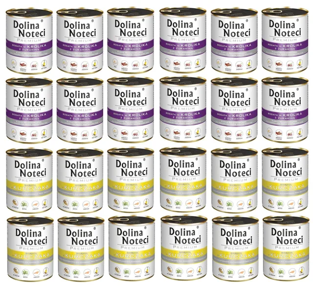 DOLINA NOTECI Prémiová směs chutí bohatá na králíka s brusinkami a kuřetem 24x800g