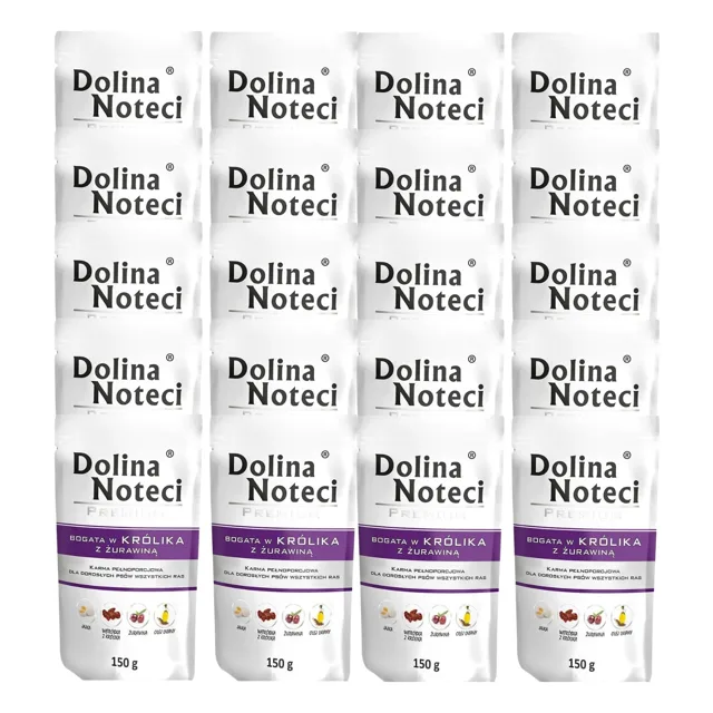 DOLINA NOTECI Prémiové krmivo bohaté na králíka s brusinkami 20x150g