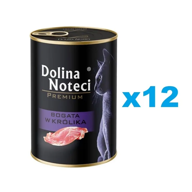 DOLINA NOTECI Prémiové krmivo pro kočky s vysokým obsahem králíka 12x400 g