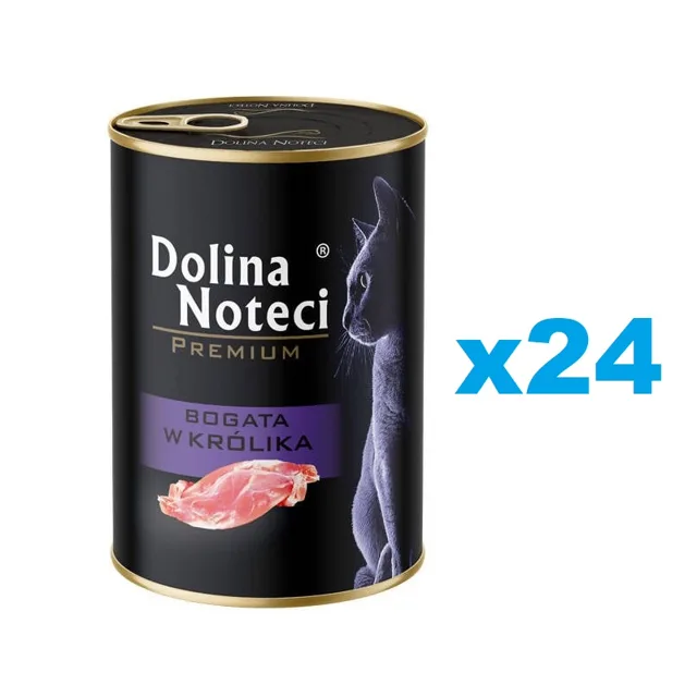 DOLINA NOTECI Prémiové krmivo pro kočky s vysokým obsahem králíka 24x400 g