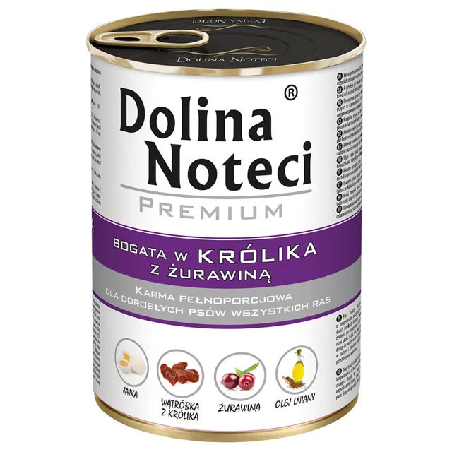 Dolina Noteci Premium 48 x 400 g - králičí s brusinkami