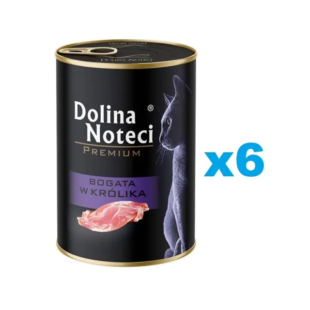 DOLINA NOTECI Premium bohaté na králíka pro kočky 6x400 g