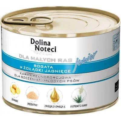 DOLINA NOTECI Premium Junior malé rasy jehněčí žaludky 185g