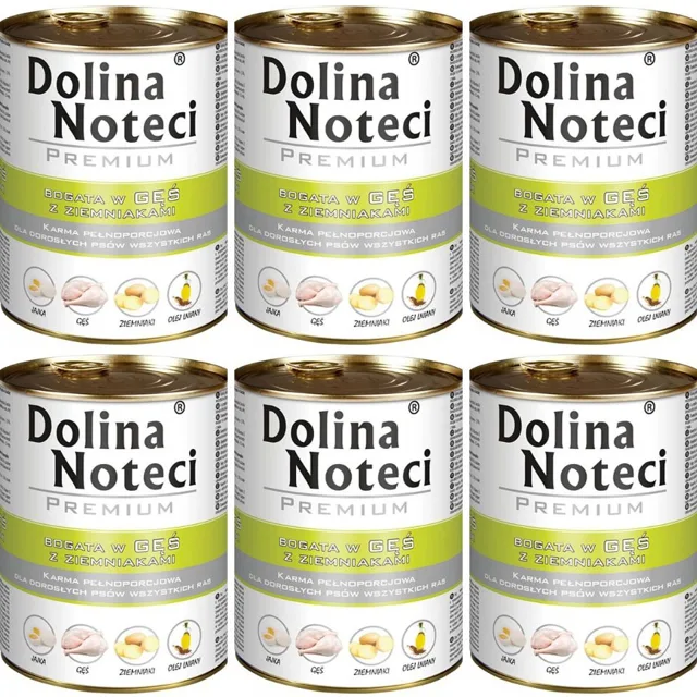 DOLINA NOTECI Premium konzervy pro psy s husím masem a bramborami 6x400g