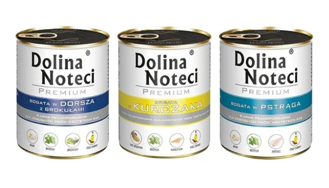 DOLINA NOTECI Premium Mix příchutí Bohatá na kuřecí, na tresku s brokolicí a na pstruha 30x800g