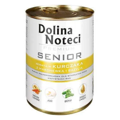 DOLINA NOTECI Premium Senior Bohatá na kuřecí, mrkev a bazalku 400g