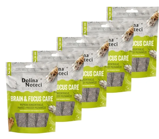 DOLINA NOTECI Smart Chews Brain &amp; Focus Care 5x100g podpora kognitivních funkcí, sušené pamlsky pro psy