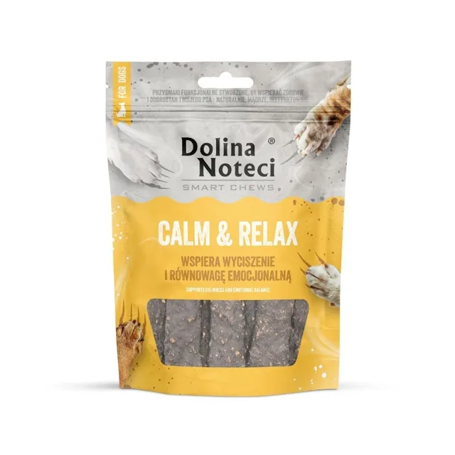 DOLINA NOTECI Smart Chews Calm &amp; Relax 100g podpora při snižování stresu, sušené pamlsky pro psy