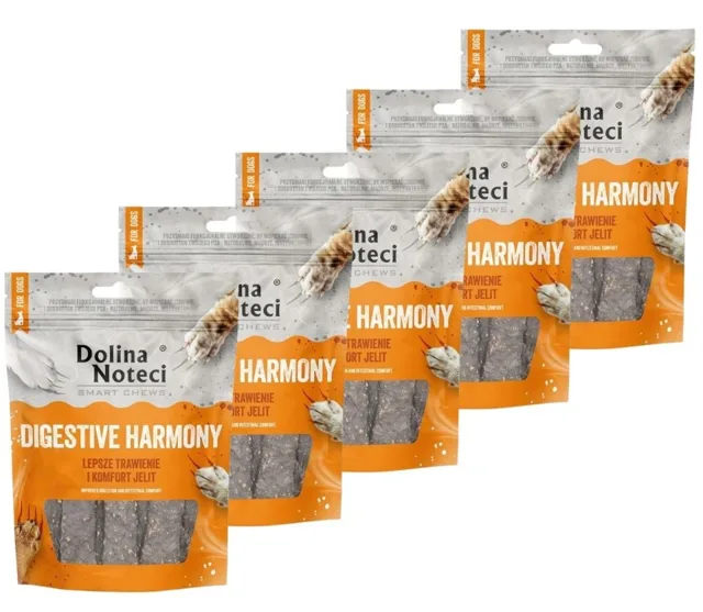 DOLINA NOTECI Smart Chews Digestive Harmony 5x100g podpora trávení, sušené pamlsky pro psy