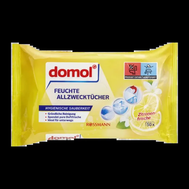 Domol Vlhčené čisticí ubrousky s citronovou vůní 50 ks