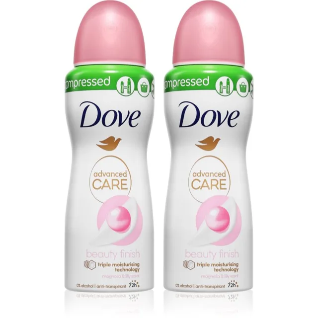 Dove Advanced Care Beauty Finish antiperspirant sprej 2x100 ml