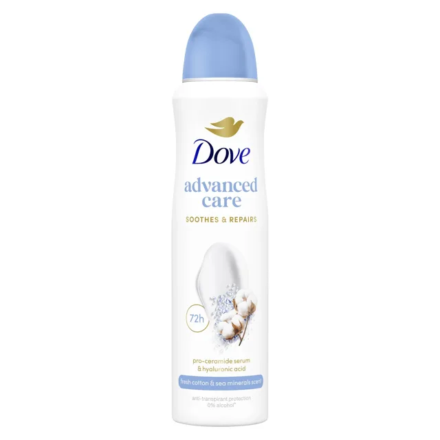 Dove Antiperspirant ve spreji Advanced Care Fresh Cotton & Sea Minerals 150 ml
