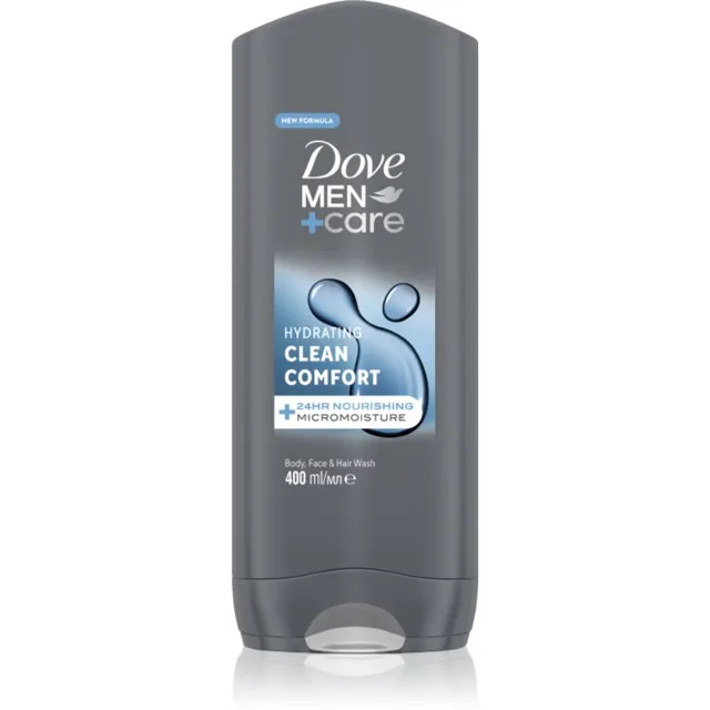 Dove Men+Care Clean Comfort sprchový gel na obličej, tělo a vlasy 400 ml