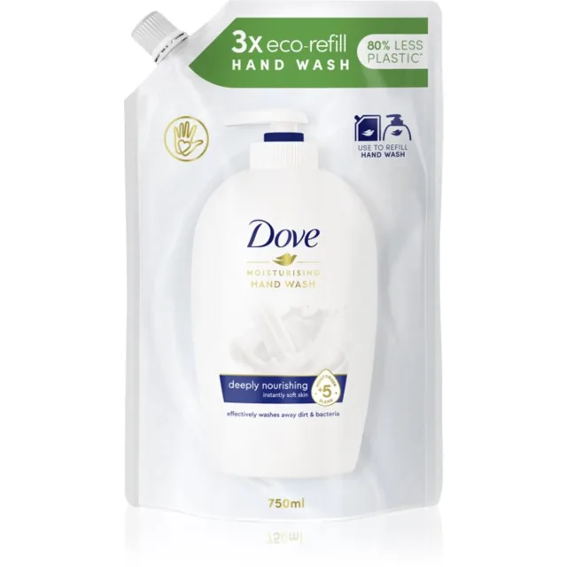 Dove Moisturizing Hand Wash Deeply Nourishing tekuté mýdlo – náhradní náplň 750 ml