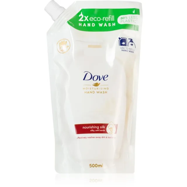 Dove Moisturizing Hand Wash Nourishing Silk tekuté mýdlo – náhradní náplň 500 ml
