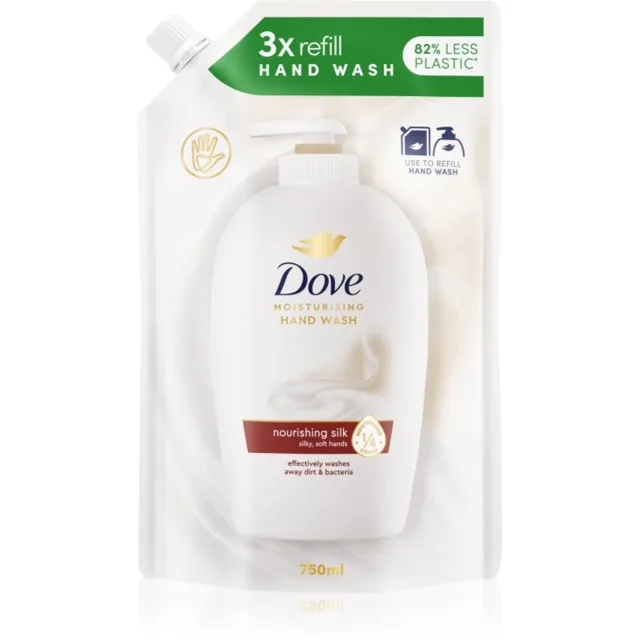 Dove Moisturizing Hand Wash Nourishing Silk tekuté mýdlo – náhradní náplň 750 ml
