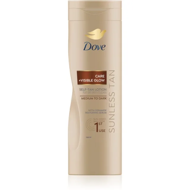 Dove Sunless Tan samoopalovací mléko odstín Dark 400 ml