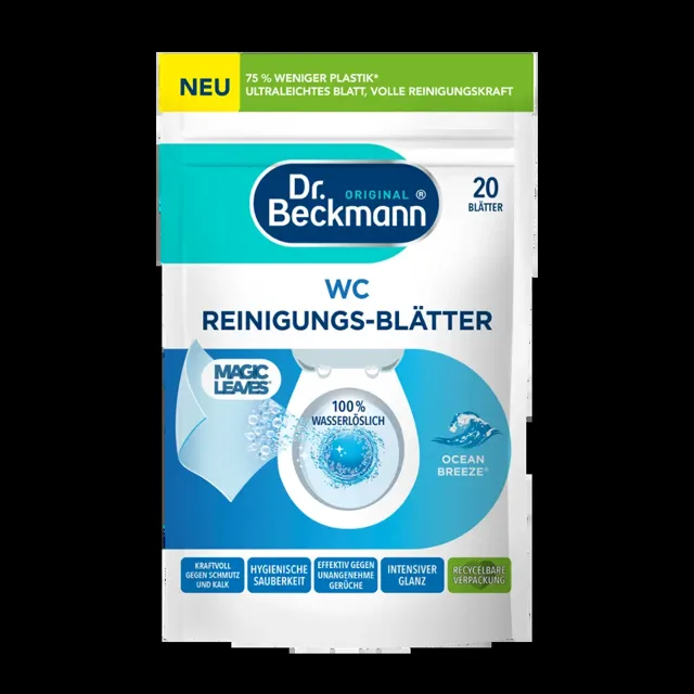 Dr. Beckmann Rozpustné čisticí papírky na WC Ocean Breeze 20 ks
