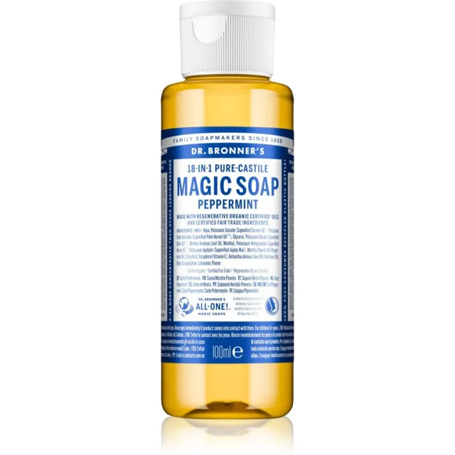 Dr. Bronner’s Peppermint tekuté univerzální mýdlo 100 ml