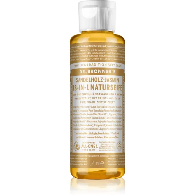 Dr. Bronner’s Sandalwood & Jasmine tekuté univerzální mýdlo 120 ml