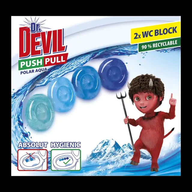 Dr. Devil WC blok gel bez košíku Polar Aqua 2x 20 g 40 g