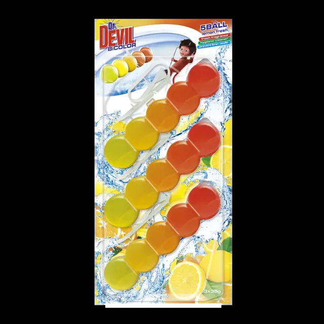 Dr. Devil Závěsný WC blok 5Ball Lemon Fresh 105 g