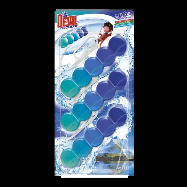 Dr. Devil Závěsný WC blok 5Ball Polar Aqua 105 g