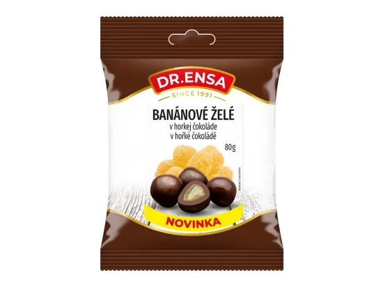 Dr.Ensa banánové želé v hořké čokoládě 80 g