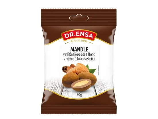 Dr. Ensa mandle v mléčné čokoládě se skořicí 80 g