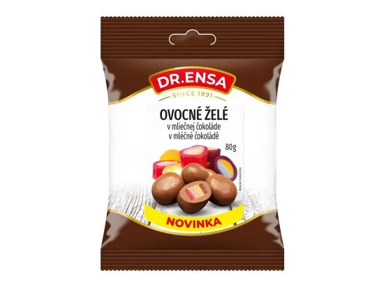 Dr.Ensa ovocné želé v mléčné čokoládě 80 g
