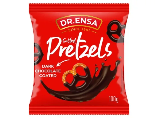 Dr. Ensa slaný preclík v hořké čokoládě 100 g
