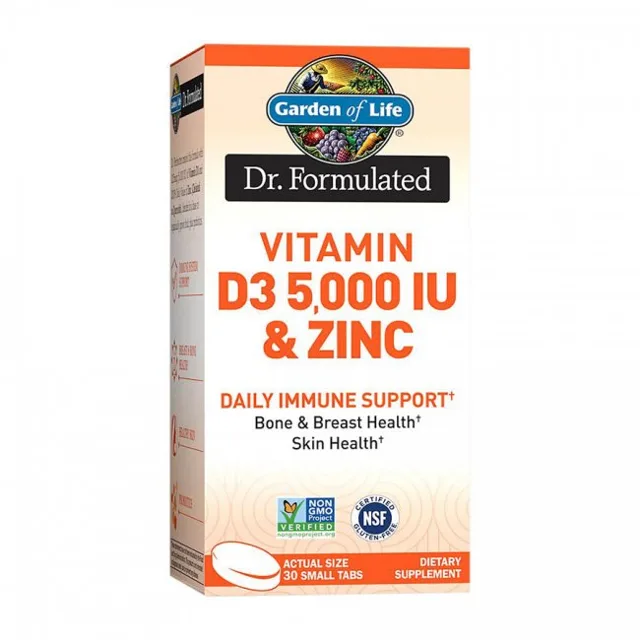 Dr. Formulated Vitamin D3 5000 IU + zinek, 30 kapslí