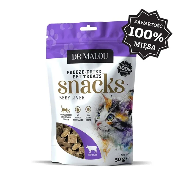DR MALOU 100% lyofilizovaná hovězí játra 50g pamlsky pro kočky