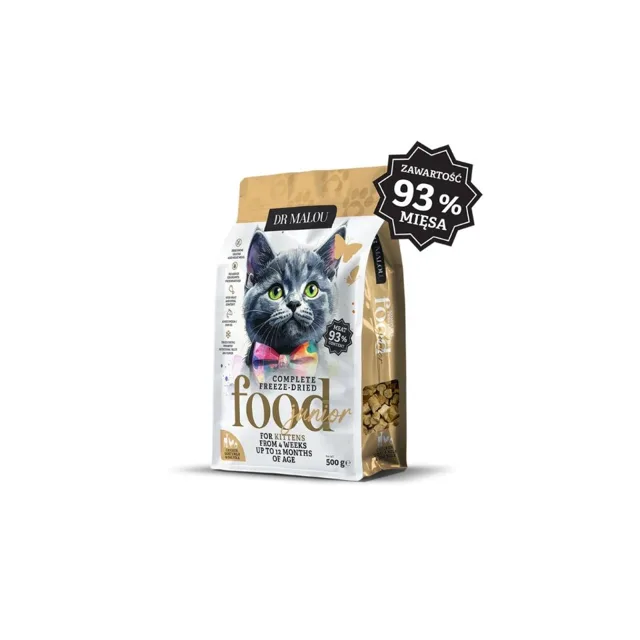DR MALOU Kitten Liofilizované granule s kuřecím s kozím mlékem a žloutkem 500g pro koťata