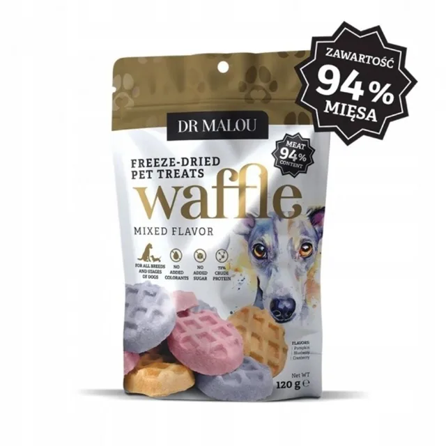 DR MALOU Waffle Mixed Flavor liofilizované vafle z masa kuřete 120g