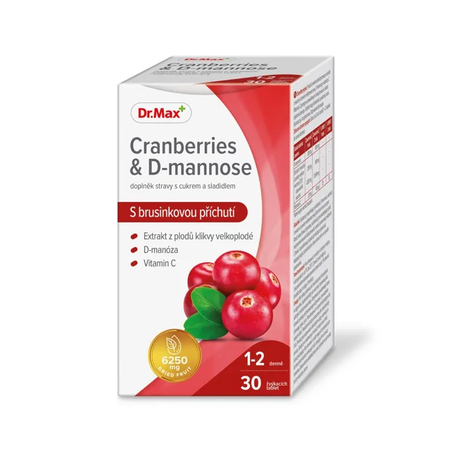 Dr. Max Cranberries & D-mannose 30 žvýkacích tablet