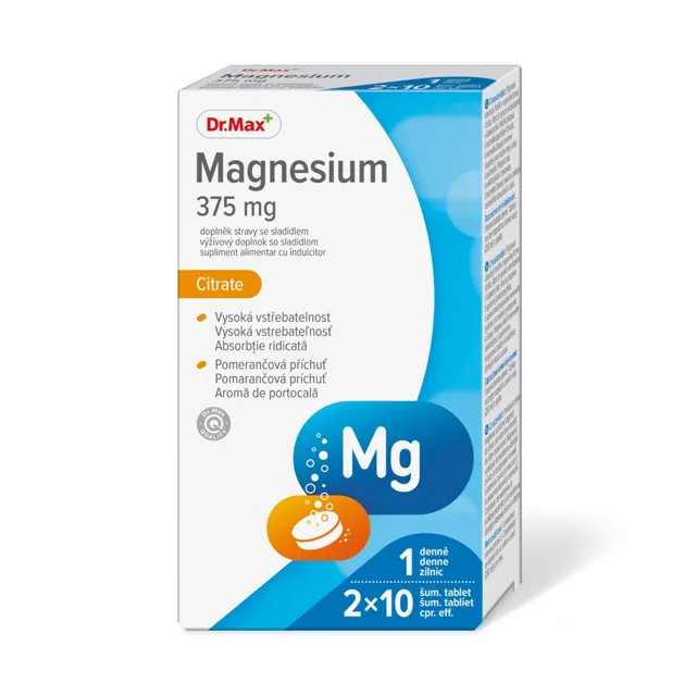 Dr. Max Magnesium Citrate 375 mg 2x10 šumivých tablet