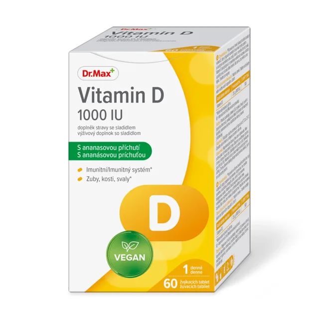 Dr. Max Vitamin D 1000 IU 60 žvýkacích tablet