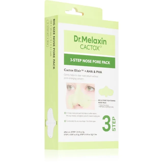 Dr. Melaxin Cactox 3-Step Nose Pore Pack hloubkově čisticí maska na nos 3 ks