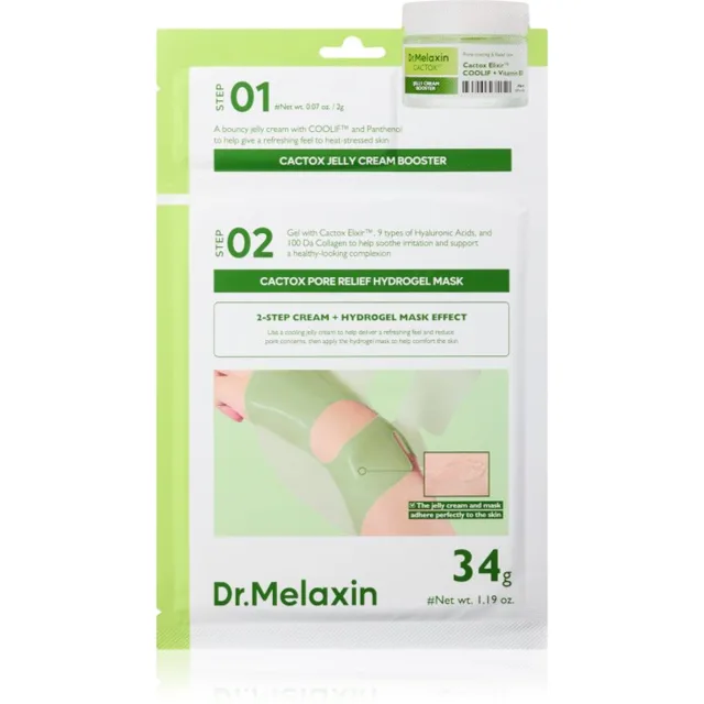 Dr. Melaxin Cactox Pore Relief Jelly Cream Hydrogel Mask intenzivní hydrogelová maska pro hydrataci pleti a minimalizaci pórů 4 ks