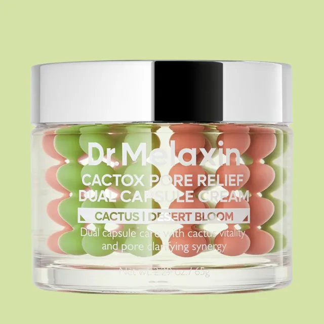 Dr. MELAXIN Dr.Melaxin - Cactox Pore Relief Dual Capsule Cream - Inovativní kapslový krém zaměřený na rozšířené póry, nadměrný maz a nerovnoměrnou texturu pleti - 50 ml