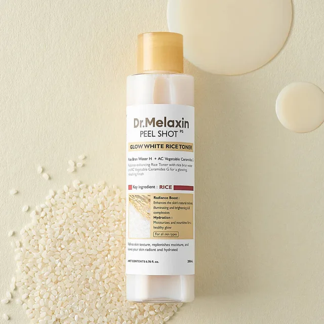Dr. MELAXIN - Peel Shot Glow White Rice Toner - Rozjasňující toner s bílou rýží - 200 ml