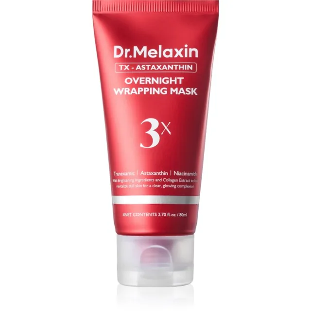 Dr. Melaxin TX Astaxanthin Overnight Wrapping Mask zklidňující noční maska pro sjednocení barevného tónu pleti 80 ml
