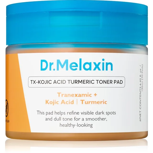Dr. Melaxin TX Kojic Acid Turmeric Toner Pad tonizační polštářky pro sjednocení barevného tónu pleti 70 ks