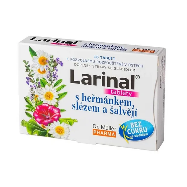DR. MÜLLER Larinal s heřmánkem, slézem a šalvějí 16 tablet