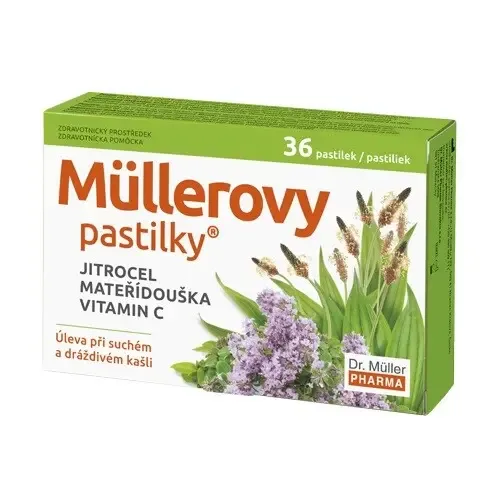 DR.MÜLLER Müllerovy pastilky s jitrocelem a mateříd.36ks